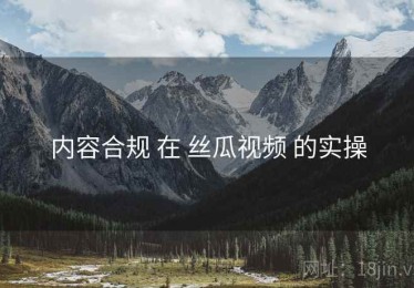 内容合规 在 丝瓜视频 的实操