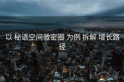 以 秘语空间微密圈 为例 拆解 增长路径