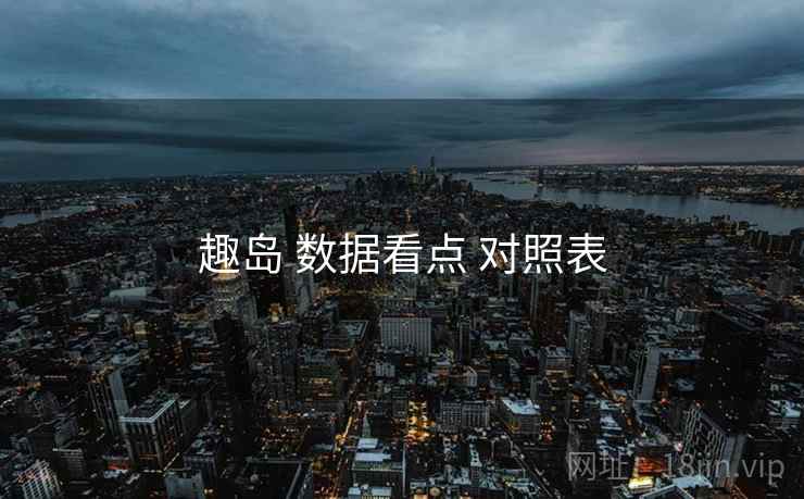 趣岛 数据看点 对照表