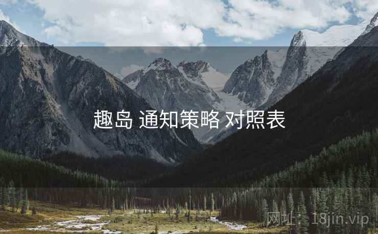 趣岛 通知策略 对照表