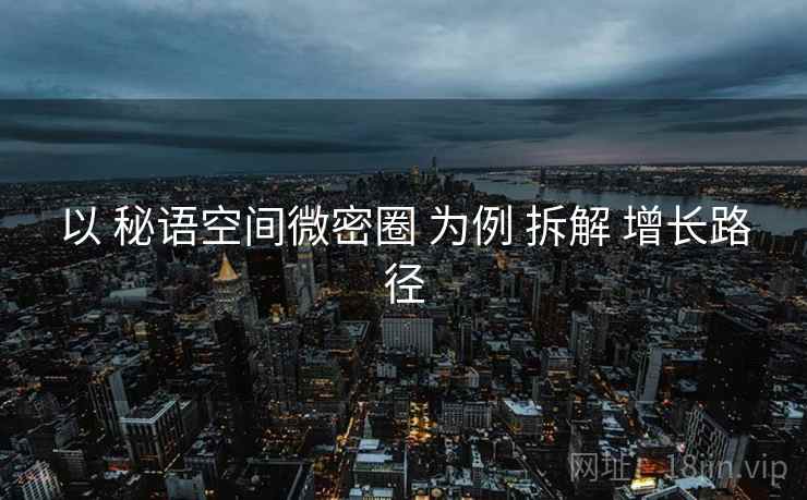 以 秘语空间微密圈 为例 拆解 增长路径