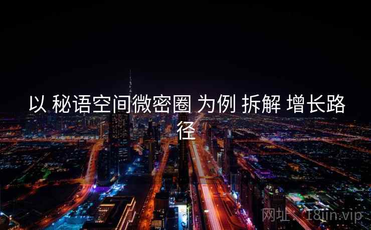 以 秘语空间微密圈 为例 拆解 增长路径