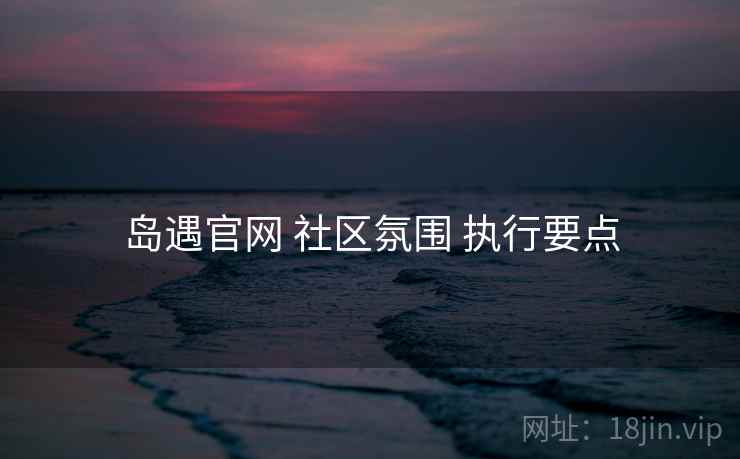 岛遇官网 社区氛围 执行要点